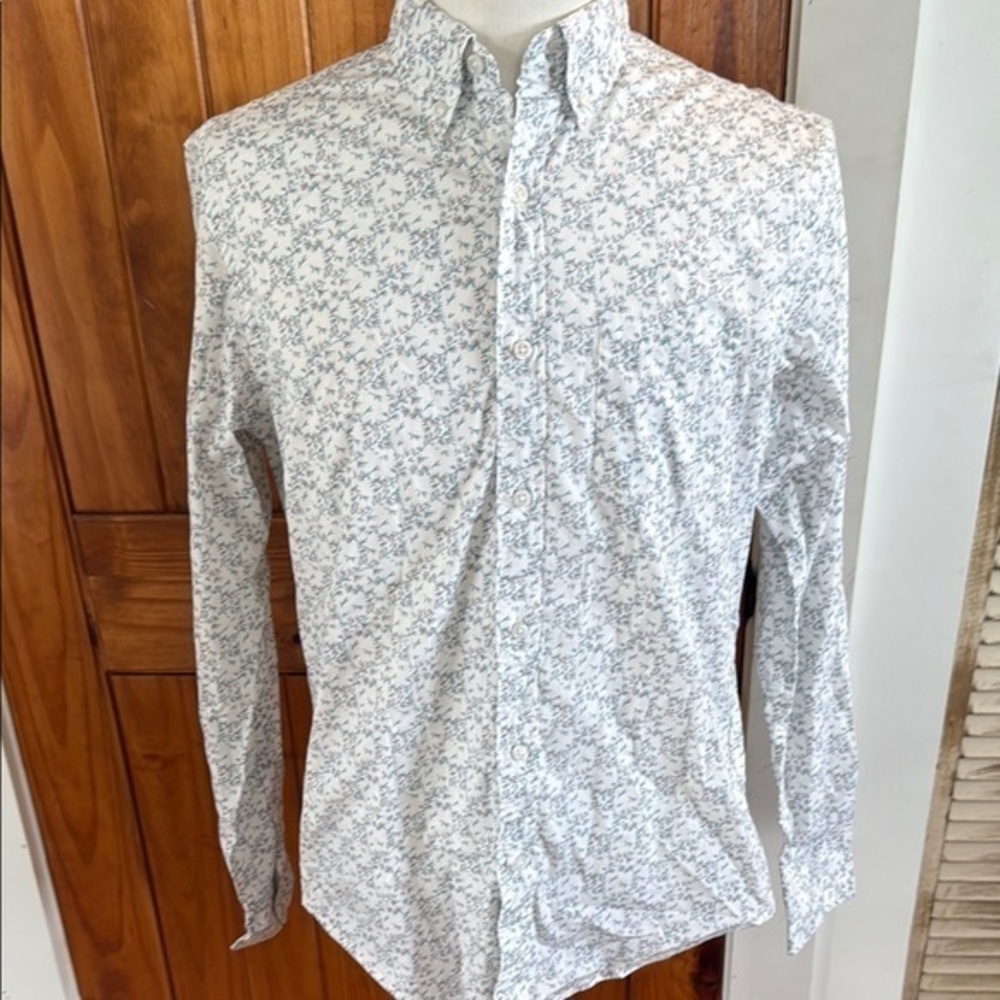 J. Crew White Casual Button Down Shirt with tree branch Print